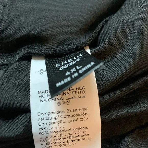 4X SHEIN Black Leggings Sleek cross cross Elastic Waist - Picture 6 of 6